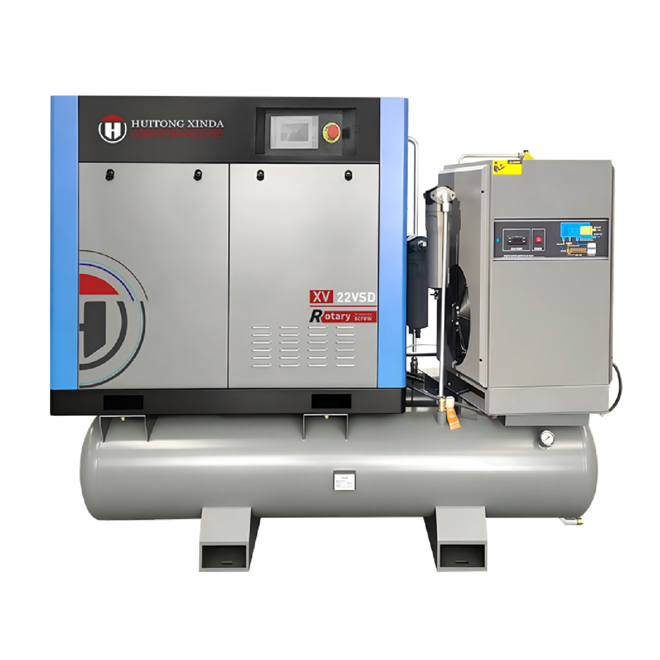 Skid-mounted screw air compressor for laser cutting