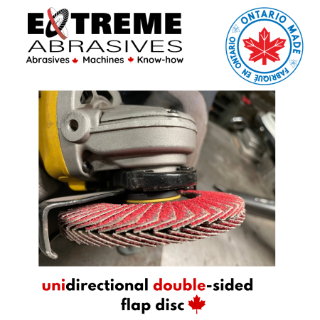Unidirectional double-sided flap discs